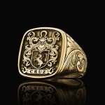 Personalized Family Crest Signet Ring for Men
