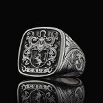 Personalized Family Crest Signet Ring for Men