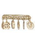 Anne Klein Women's Gold-Tone Crystal Charm Bracelet Watch