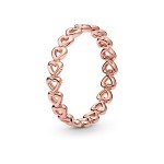 PANDORA 14k Rose Gold Band of Hearts Ring