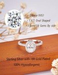 Moissanite Oval Engagement Ring in Sterling Silver