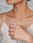 Moissanite Oval Engagement Ring in Sterling Silver