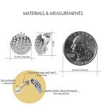 Round Clip-On Earrings with Pave Crystals in Silver