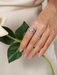 Moissanite Oval Engagement Ring in Sterling Silver