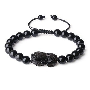 Feng Shui Obsidian Pixiu Beaded Bracelet for All