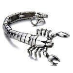 Men's Silver Polished Stainless Steel Scorpion Bracelet