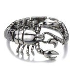 Men's Silver Polished Stainless Steel Scorpion Bracelet
