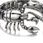 Men's Silver Polished Stainless Steel Scorpion Bracelet