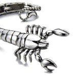Men's Silver Polished Stainless Steel Scorpion Bracelet
