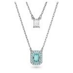 Swarovski Blue Octagon Layered Necklace