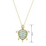 18k Gold Plated Jade Turtle Pendant Necklace