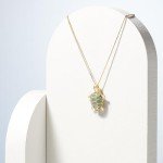 18k Gold Plated Jade Turtle Pendant Necklace