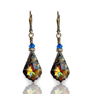 Vintage-Inspired Peacock Dangle Drop Earrings for Her