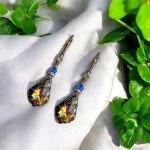 Vintage-Inspired Peacock Dangle Drop Earrings for Her