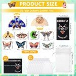 50 Cute Butterfly Enamel Pins Set for Women
