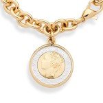 Miabella 18K Gold Italian Coin Charm Bracelet