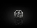 Sterling Silver Lion Signet Ring for Men