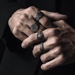 Sterling Silver Lion Signet Ring for Men