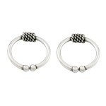 Adjustable Braided Sterling Silver Hoop Earrings