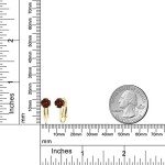 Red Garnet 2.00 Ct Clip-On Earrings in Gold Plated Silver