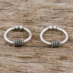 Adjustable Braided Sterling Silver Hoop Earrings