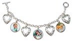 Custom Silver Heart Photo Charm Bracelet
