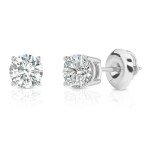 White Gold Stud Earrings, 0.5 cttw