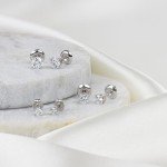 White Gold Stud Earrings, 0.5 cttw