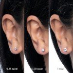 White Gold Stud Earrings, 0.5 cttw
