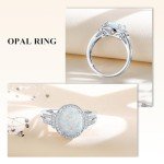 Nature Opal Sterling Silver Signet Ring for Women