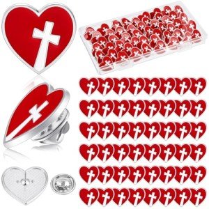 50 Heart & Cross Enamel Pins for Valentine's Day