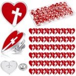 50 Heart & Cross Enamel Pins for Valentine's Day