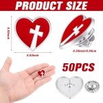 50 Heart & Cross Enamel Pins for Valentine's Day