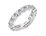 Cushion Cut Silver Cubic Zirconia Wedding Band
