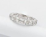Cushion Cut Silver Cubic Zirconia Wedding Band