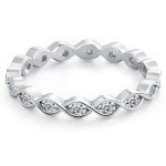 Moissanite Eternity Wedding Band - Sterling Silver