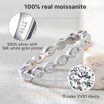 Moissanite Eternity Wedding Band - Sterling Silver