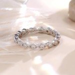 Moissanite Eternity Wedding Band - Sterling Silver