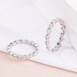 Moissanite Eternity Wedding Band - Sterling Silver