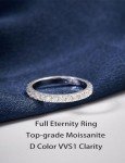 IMOLOVE Moissanite Wedding Band in Sterling Silver