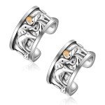 Elephant 925 Sterling Silver Ear Cuff Earrings