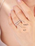 IMOLOVE Moissanite Wedding Band in Sterling Silver