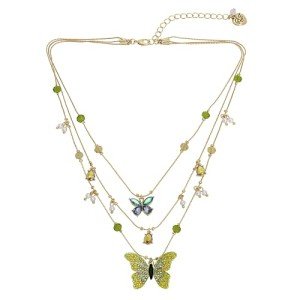 Betsey Johnson Women's Butterfly Layered Necklace