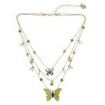 Betsey Johnson Women's Butterfly Layered Necklace
