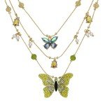 Betsey Johnson Women's Butterfly Layered Necklace