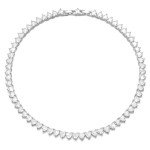 Heart Tennis Necklace for Women in 18K White Gold