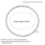 Heart Tennis Necklace for Women in 18K White Gold