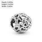 PANDORA Sterling Silver Hearts Charm Bracelet