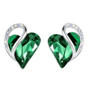 Infinity Heart Crystal Stud Earrings for Women