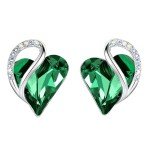 Infinity Heart Crystal Stud Earrings for Women